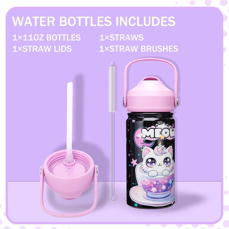 Oruiji Lunch Box for Girls Bento Box for Kids with Lunch Bag,Stainless Steel Water Bottle,Ice Pack Set Birthday Gifts for Ages 3-12 Back to School Toddler Girls - Image 5