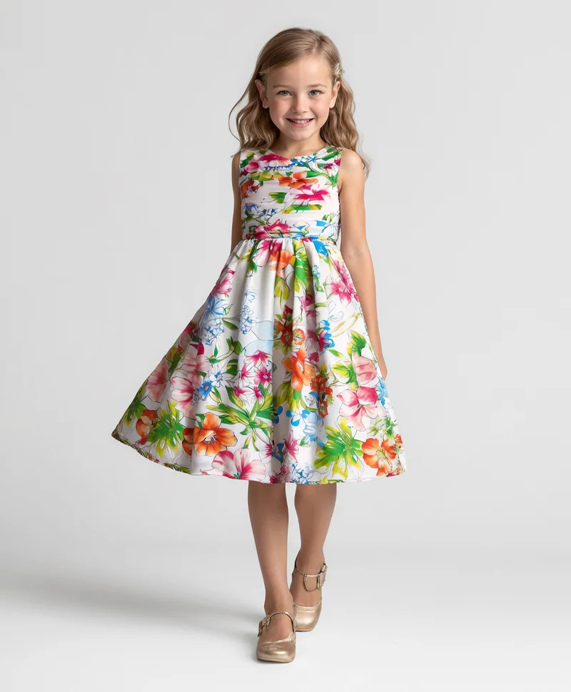 مارك وميا فستان حفلات بطبعات زهور بدون أكمام من مارك آند ميا - متعدد الألوان