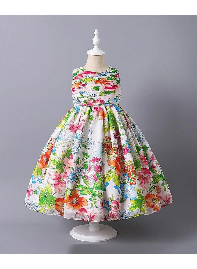 Mark & Mia Mark & Mia Sleeveless Floral Printed Pleated Party Dress - Multicolor