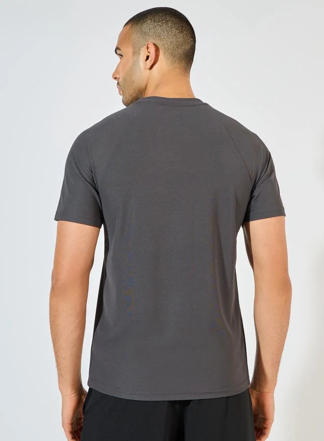 Styli Active  Micro Pique Quick Dry Raglan Regular Fit T-Shirt for Men | Best Price UAE