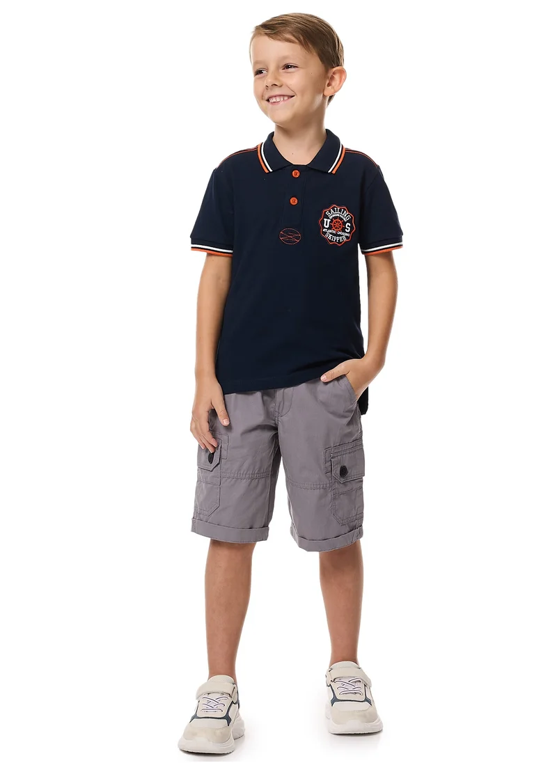 victor and jane victor and Jane Boys Cargo Bermuda Shorts - Grey