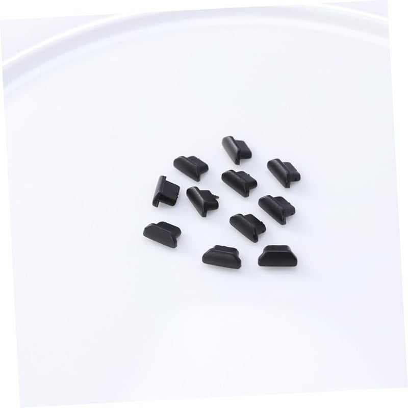 Artibetter 10 Pack Black Dust Plugs for Phone Charging Ports Type C Outlet Cover - Image 5