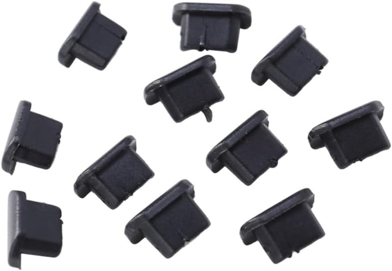 Artibetter 10 Pack Black Dust Plugs for Phone Charging Ports Type C Outlet Cover - Image 1
