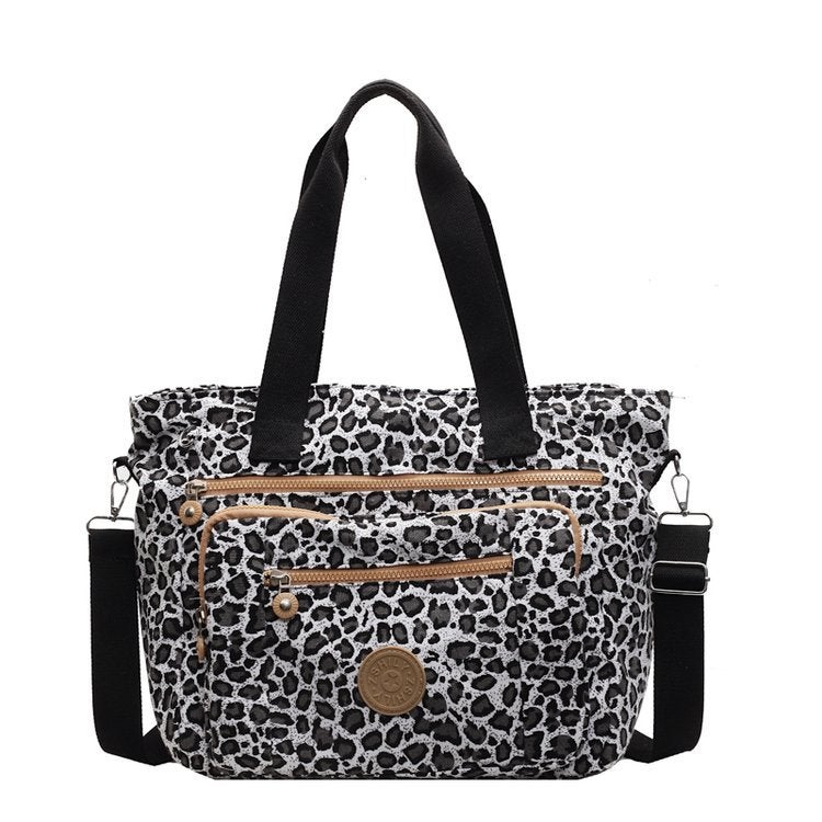 Korean Ins Leopard Print Canvas Bag For Girls, Lazy And Relaxed, Versatile Bag, Large Capacity Student Shoulder Tote Bag - Image 1