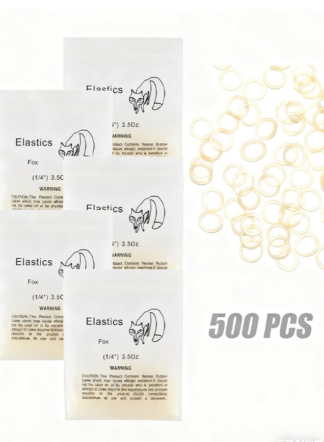 هابي دي 500 قطعة من أشرطة المطاط المرنة لتقويم الأسنان، وزن 4.5 أونصة، مقاس 1/4", أشرطة مطاطية للأسنان لفجوات الأسنان، تقويم الأسنان، تسريحات الكلاب مثل العقد العلوية، الأقواس، الضفائر، فجوات الأسنان، وتسريحات الشعر الجدائل (دريدلوكس) - Image 1