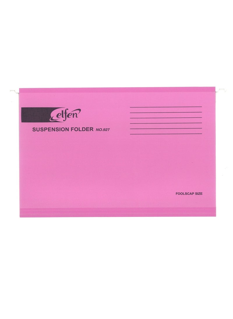 elfen 50-Piece Foolscap Size Hanging File Pink Colour - Image 2