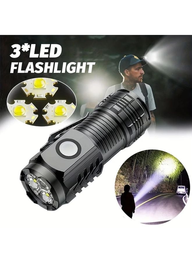 3LED Rechargeable Flashlight Compact Portable Torch For Camping Hiking Emergency - Image 3