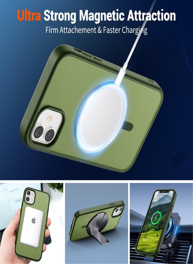 SUPFINE Magnetic for iPhone 11 Case(Compatible with MagSafe)(Military Grade Drop Protection) Slim Translucent Matte Shockproof with Anti-Fingerprint Phone Case,Cangling Green - Image 5