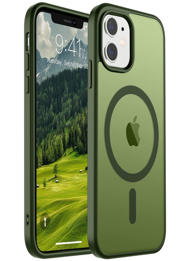 SUPFINE Magnetic for iPhone 11 Case(Compatible with MagSafe)(Military Grade Drop Protection) Slim Translucent Matte Shockproof with Anti-Fingerprint Phone Case,Cangling Green - Image 1