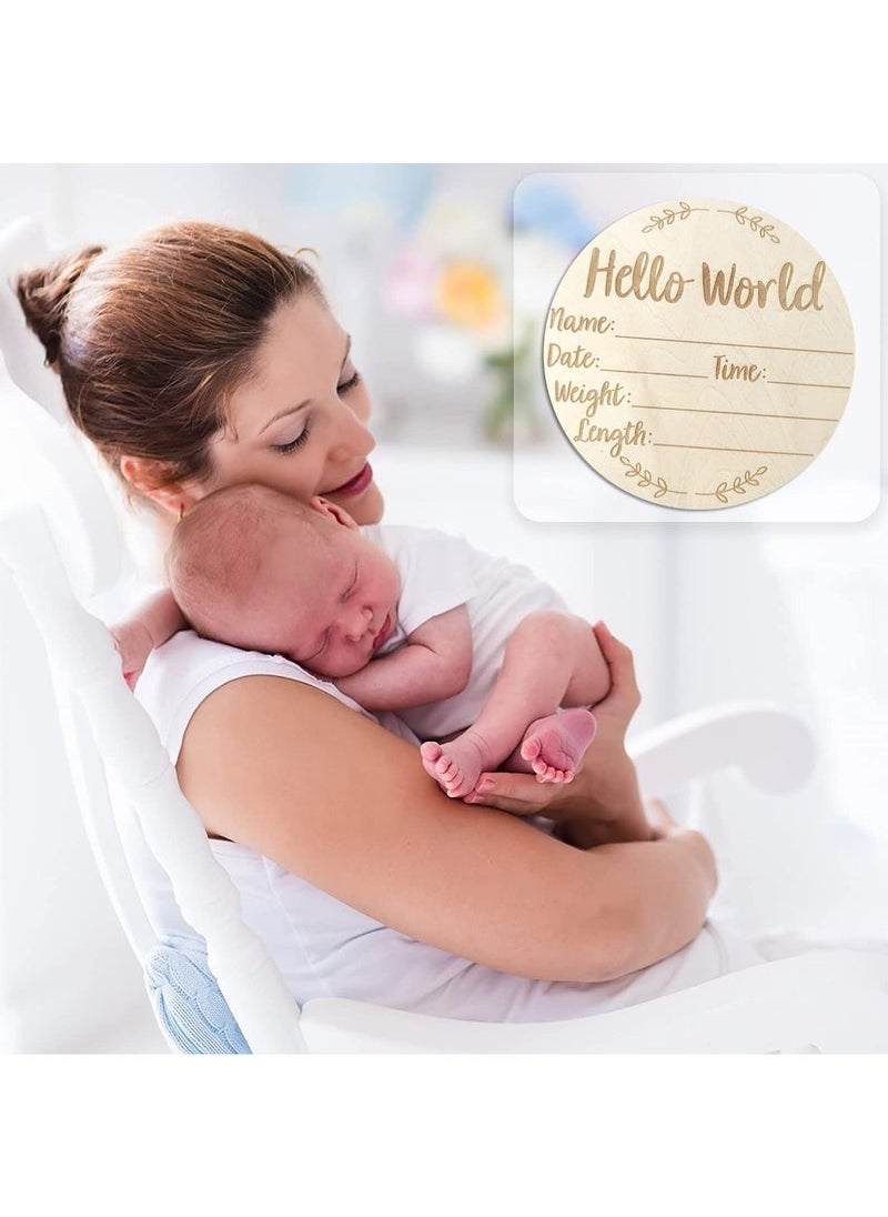 Gonice 5.9 Inch Hello World Newborn Welcome Sign For Baby Shower, Photo Prop, Hospital, Nursery, New Parents (E)  - Image 5