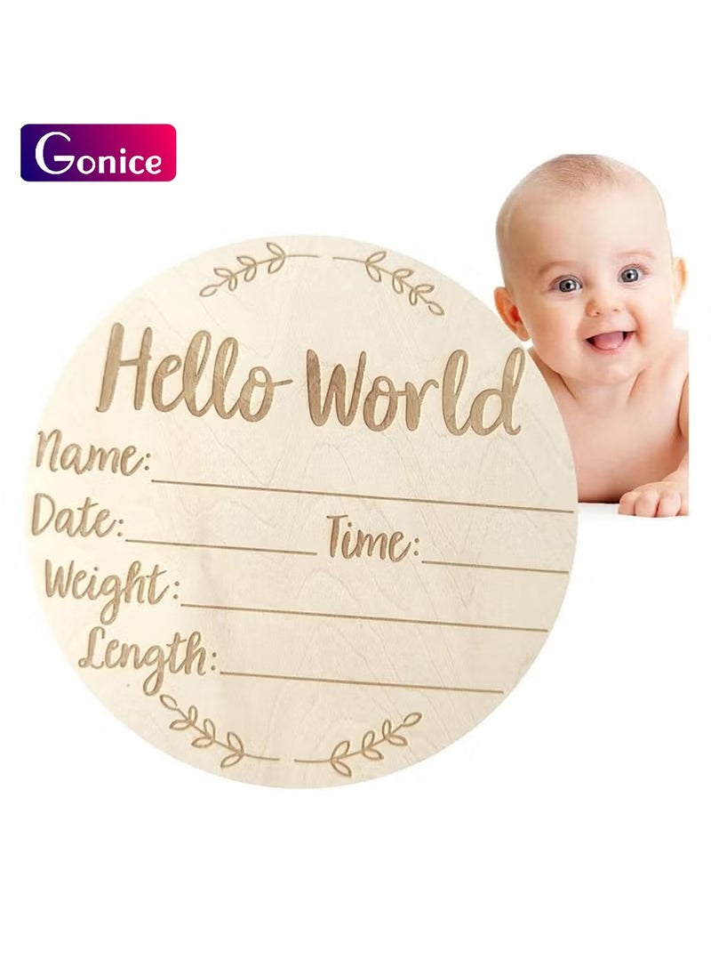 Gonice 5.9 Inch Hello World Newborn Welcome Sign For Baby Shower, Photo Prop, Hospital, Nursery, New Parents (E)  - Image 1