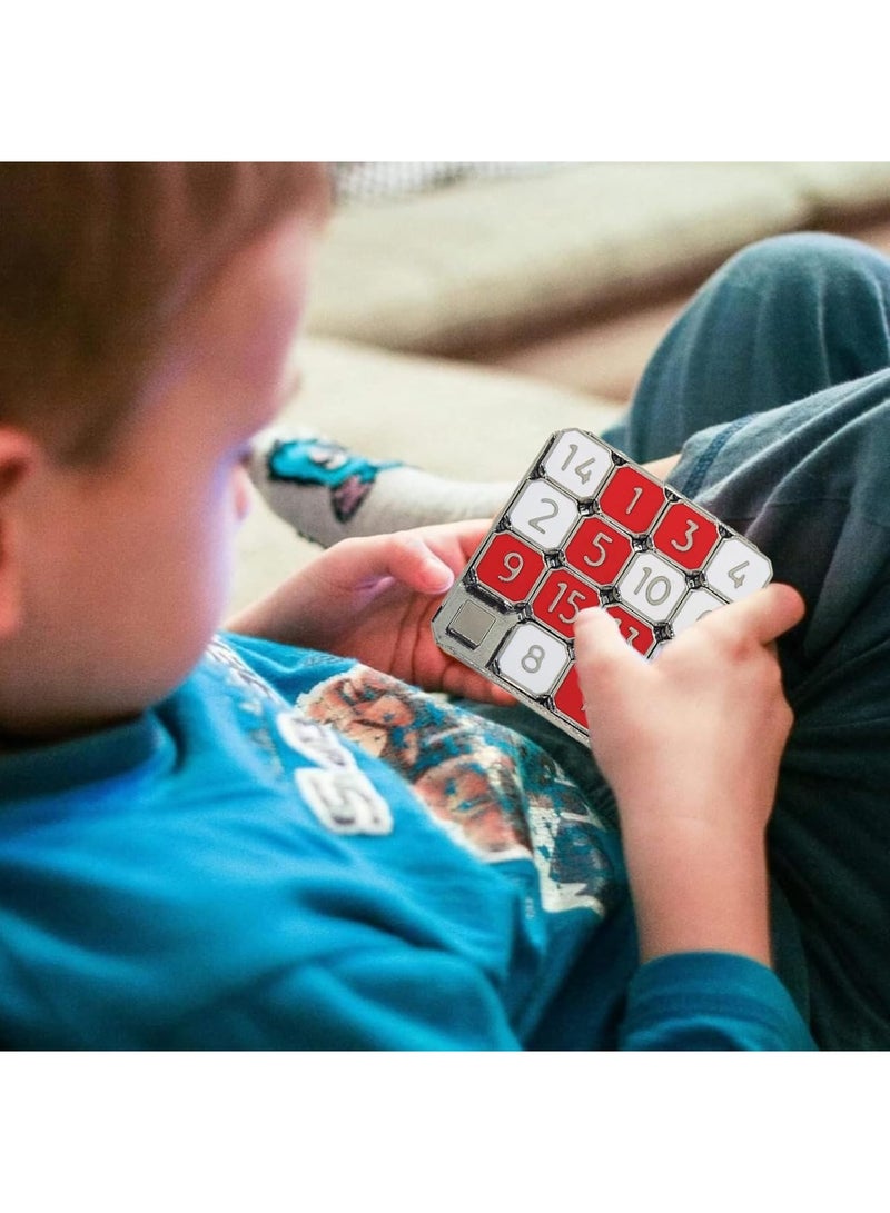 SYOSI Number Sliding Puzzle, 15 Puzzle Metal Brain Teaser Game, Educational Learning Toy for Kids Adults, Develops Logic Problem Solving and Cognitive Skills - Image 3