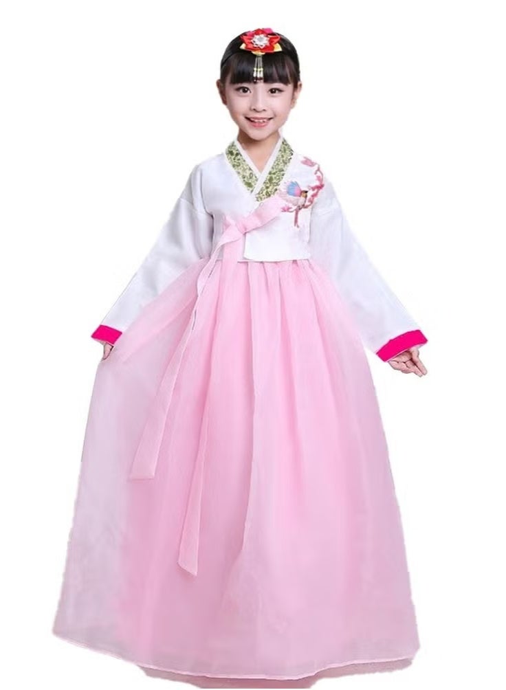 زي الهانبوك التقليدي للفتيات الكوريات بأكمام طويلة - Image 1