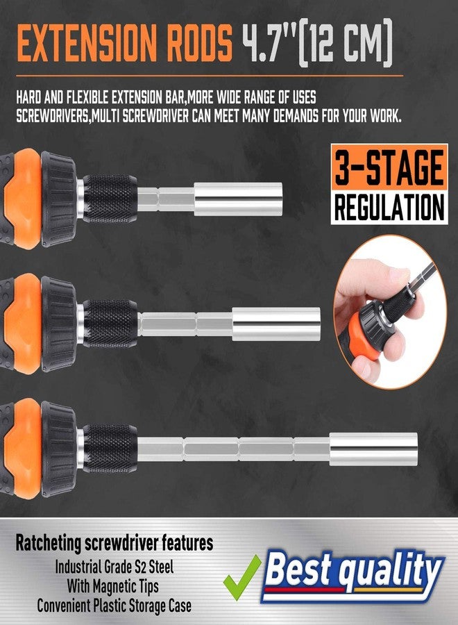Amartisan Magnetic Ratchet Screwdriver Set, 34-Piece Multi-bit Ratchet Screw Drivers, Slotted/Philips/Pozi/Torx/Hex - Image 5