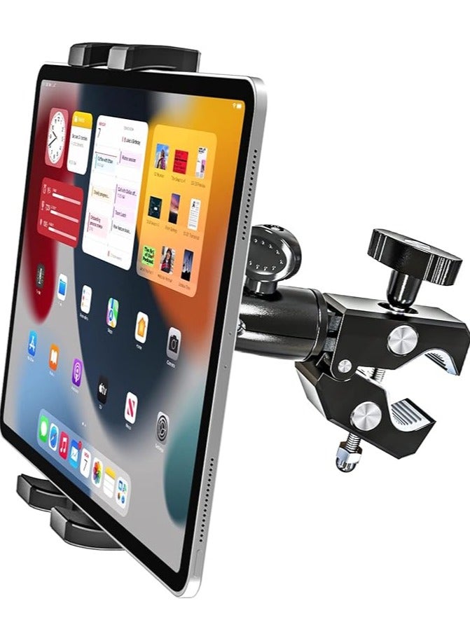 جرين تايجر مشبك كاميرا مثبت على الكمبيوتر اللوحي من الألومنيوم، حامل الكمبيوتر اللوحي بمشبك المقود للدراجات النارية، الدراجة، السكوتر، عربة الأطفال، عربة الجولف، الكرسي المتحرك لجهاز iPad Pro 12.9، Air، Mini، iPhone، أجهزة 4.7-13 بوصة - Image 1