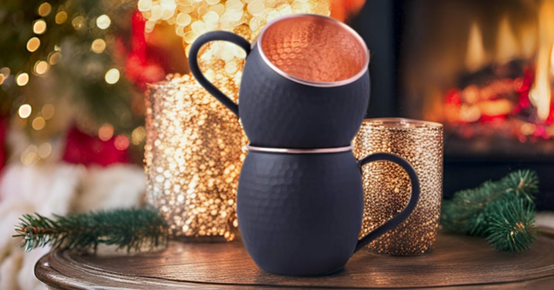 STAGLIFE 16 Oz Black Matte Moscow Mule Mugs Pure Copper Cups for Drinking Gifts for Him on Anniversary Genuine Copper Mugs for Moscow Mules Hammered Solid Unlined Cup Mug Set of 2 - Image 2