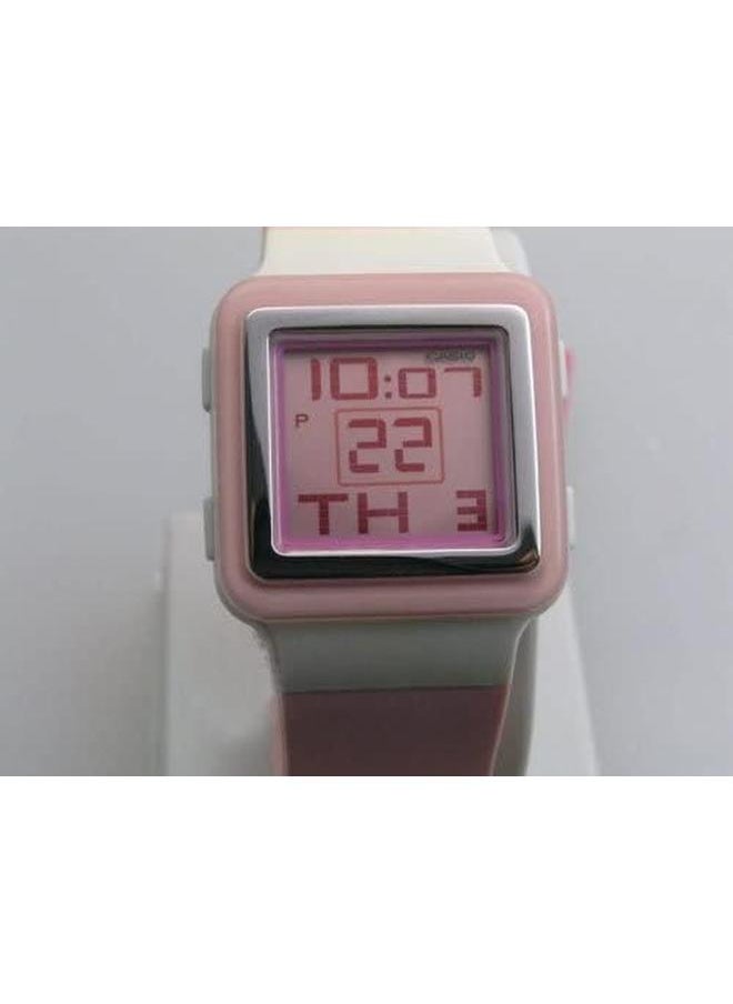 CASIO - Poptone Ladies Digital Dial Pink Resin Band Watch Ldf 20 4A - Image 1