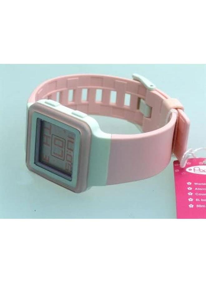 CASIO - Poptone Ladies Digital Dial Pink Resin Band Watch Ldf 20 4A - Image 1