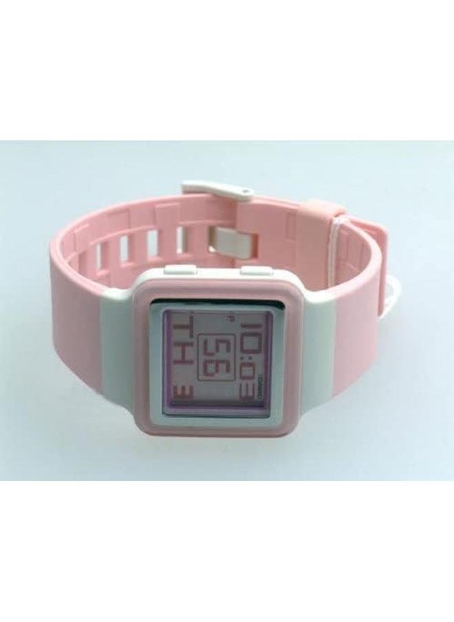 CASIO - Poptone Ladies Digital Dial Pink Resin Band Watch Ldf 20 4A - Image 1