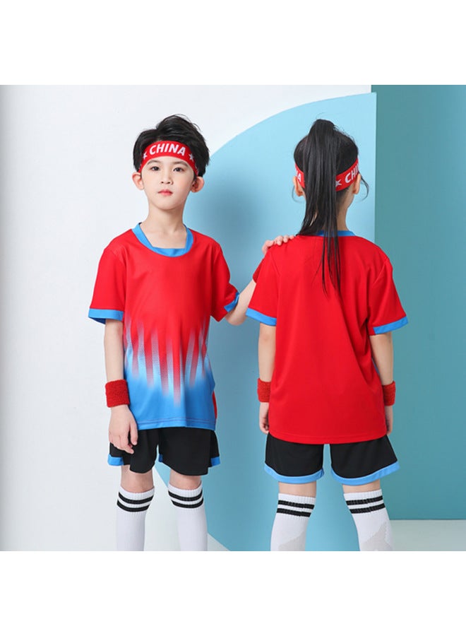 Children's Football Jersey Set Boy's Printed Football Sports Jersey Primary School Students' Competition Training Team Clothes Short Sleeve Summer