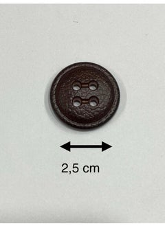 Karan Tuhafiye Karan Haberdashery Trench Coat Jacket Button / Leather Look / Brown Color 6 Piece Set 2.5 cm  - Image 3