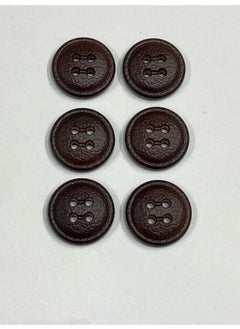 Karan Tuhafiye Karan Haberdashery Trench Coat Jacket Button / Leather Look / Brown Color 6 Piece Set 2.5 cm  - Image 1