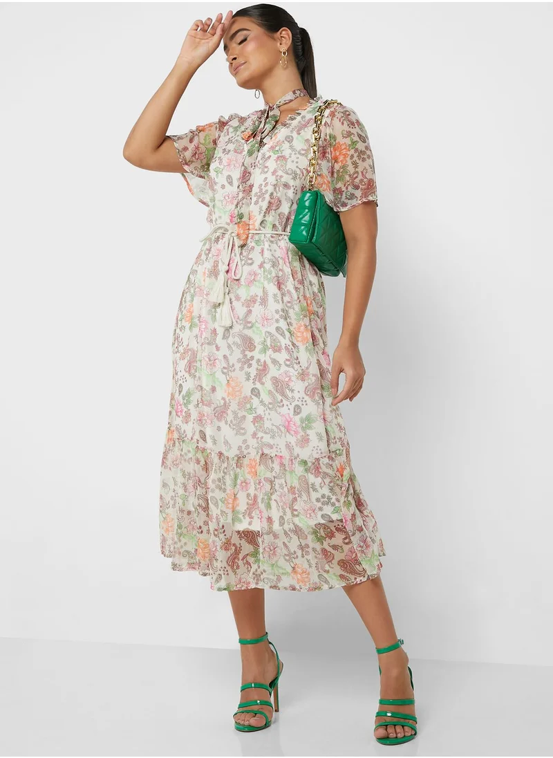 VERO MODA V-Neck Floral Print Dress