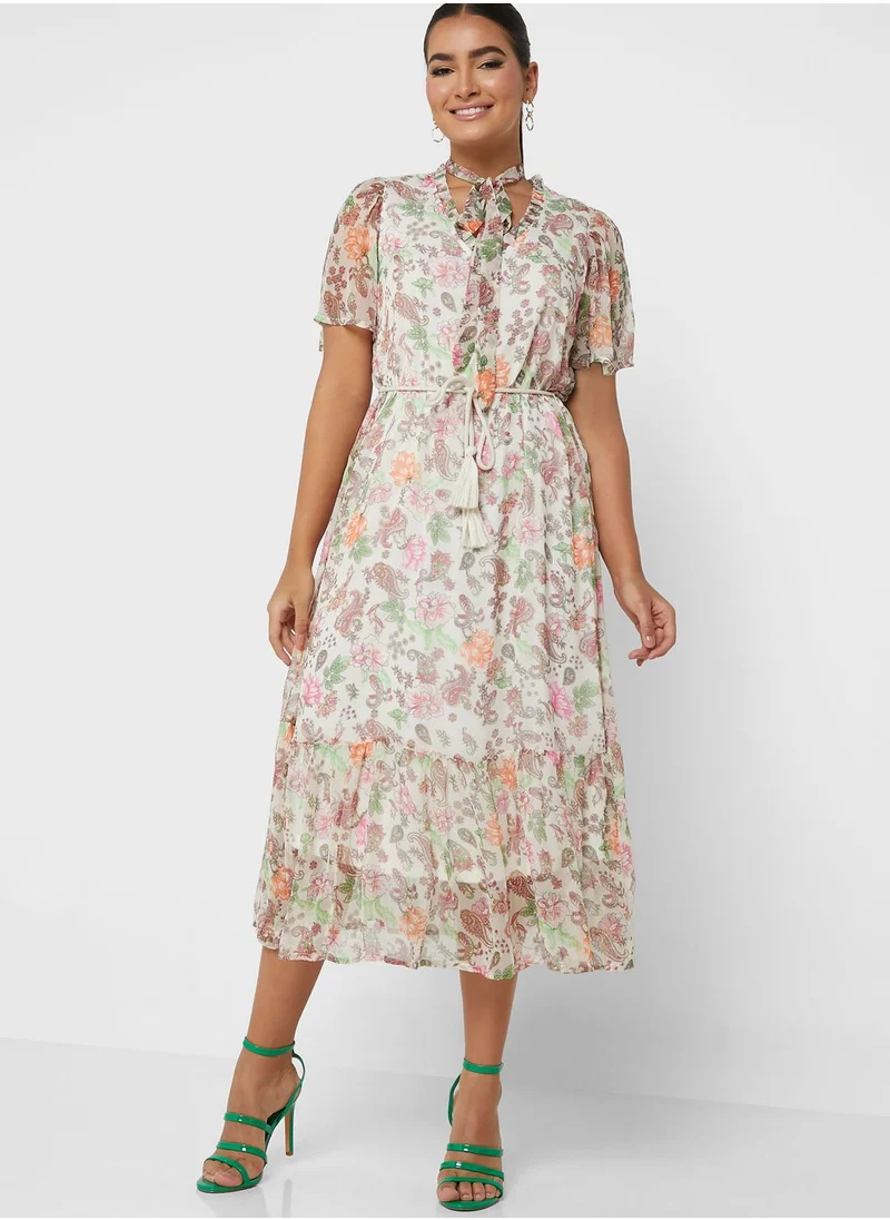 VERO MODA V-Neck Floral Print Dress