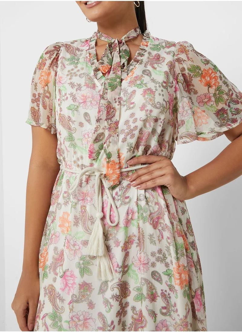 VERO MODA V-Neck Floral Print Dress