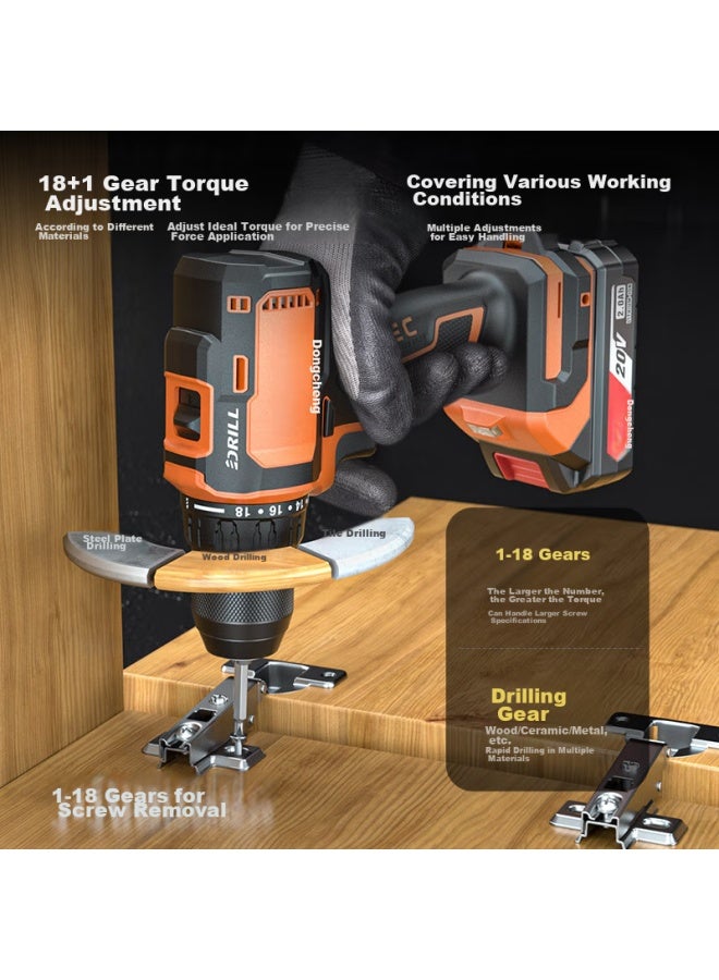 DONG Cheng Dongcheng 20v Lithium-ion Brushless Cordless Drill Dcjz2059d Screwdriver Kit With Single Battery - Image 3