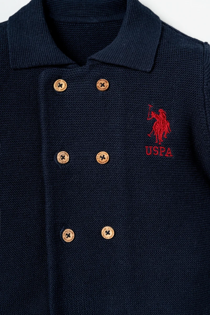 يو اس بولو اسن U.S. Polo Assn. Baby Boys Navy Blue Two Piece Set