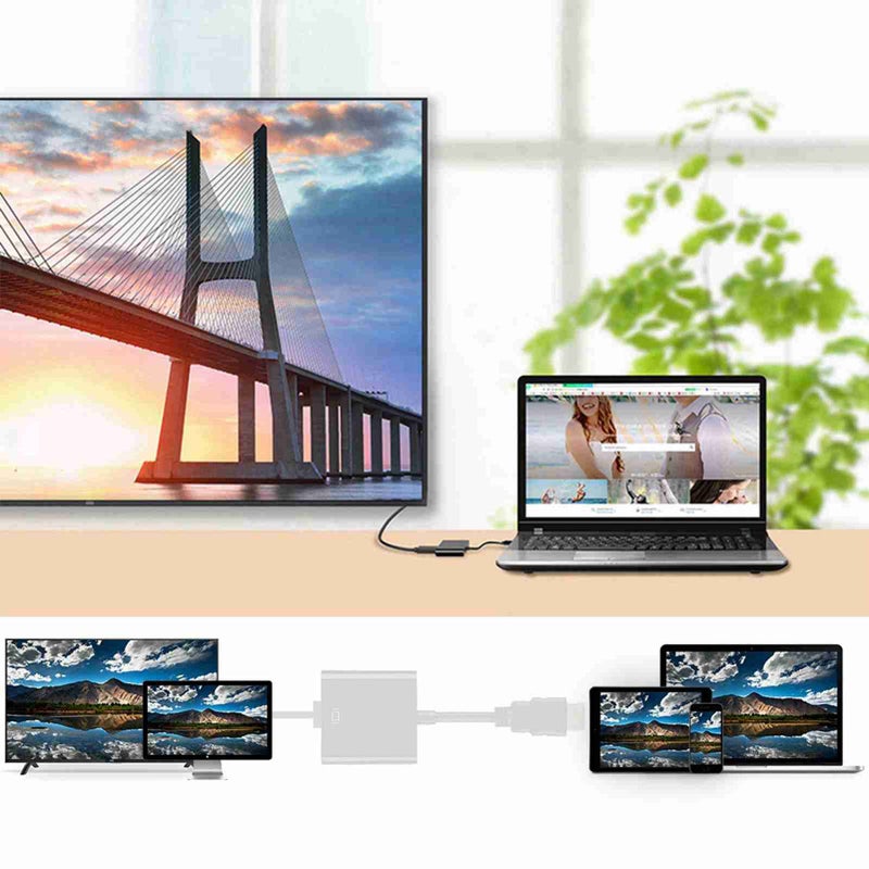 كابل محول HDMI إلى VGA: دقة عرض عالية 1080P/720P - محول طاقة قابل للشغل فور التوصيل لربط الكمبيوتر المحمول والشاشة والمشاعر والتلفيزيون - Image 2