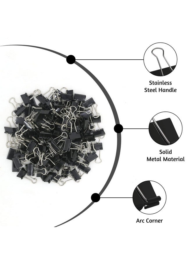 OWLKELA 120 Pack Mini Binder Clips, Black Binder Clips, Small Paper Clips 15Mm 5/8 Inch. Micro Size Office Clips For Home School Office And Business. - Image 3