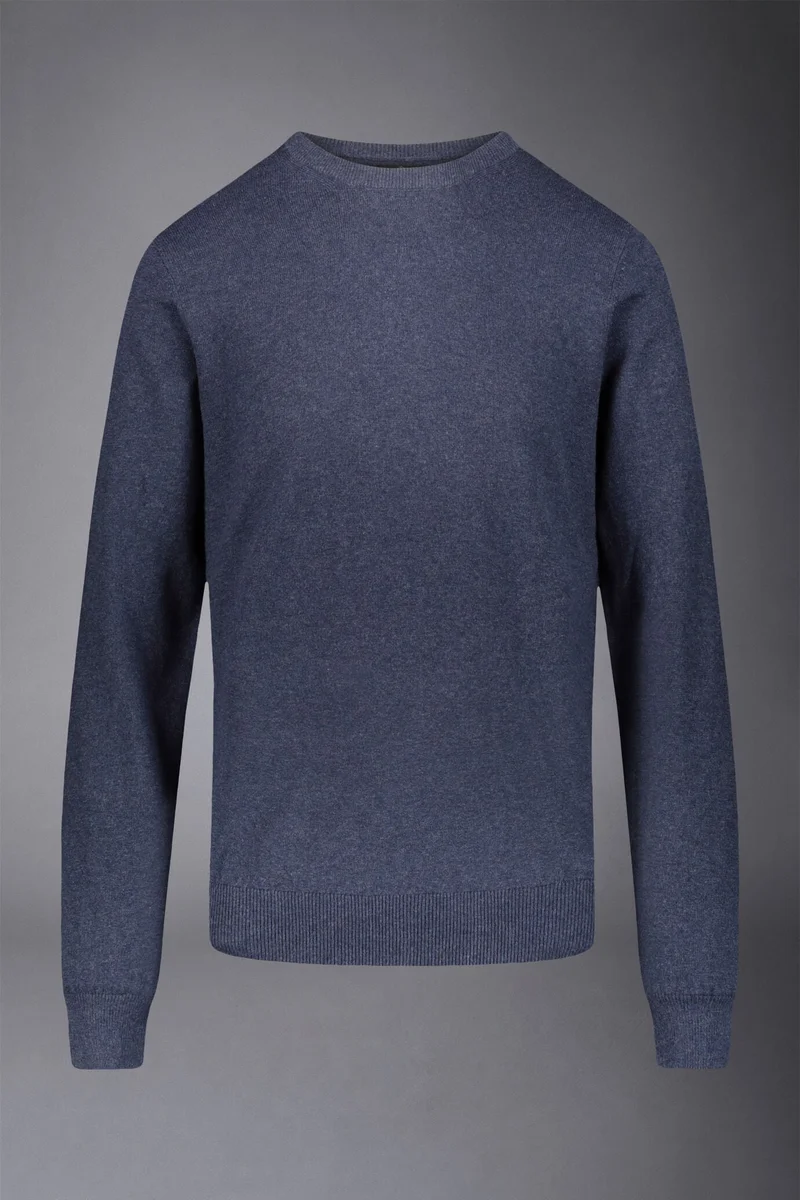 Doppelganger Grey Men's roundneck wool and cotton sweater - Space for Men | Best Price UAE