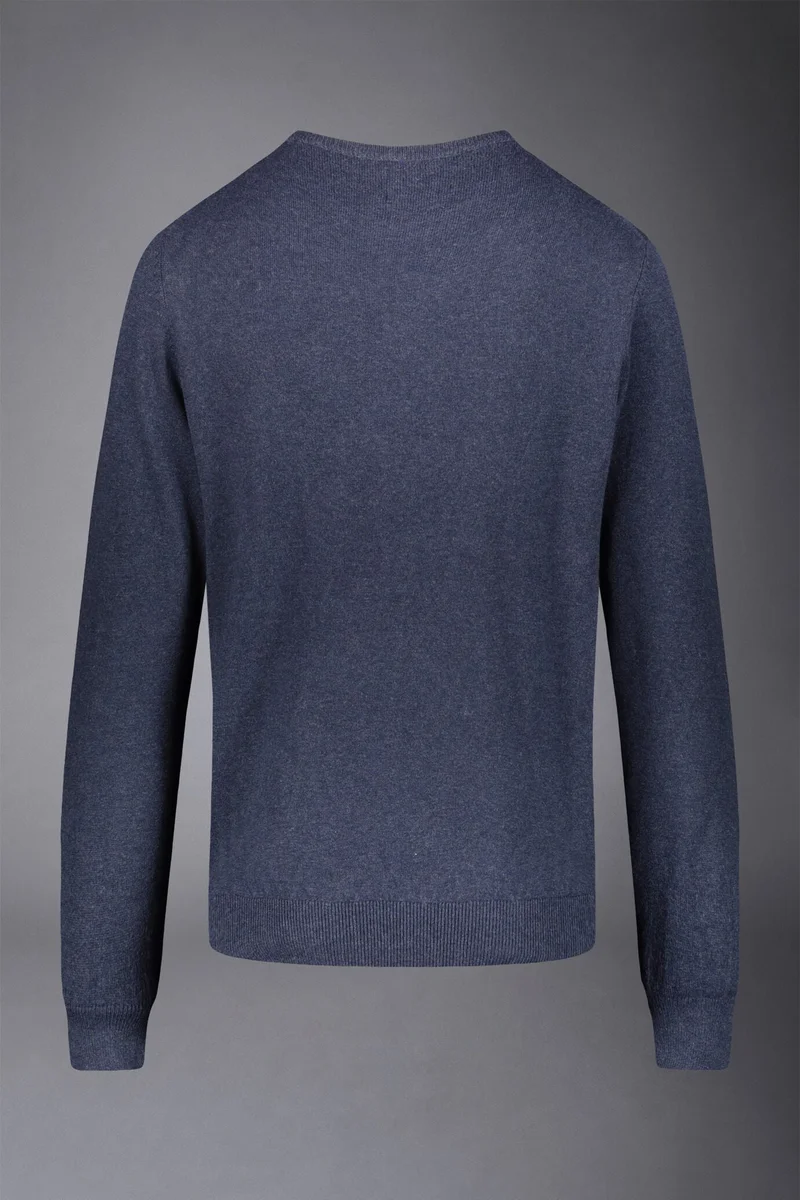 Doppelganger Grey Men's roundneck wool and cotton sweater - Space for Men | Best Price UAE