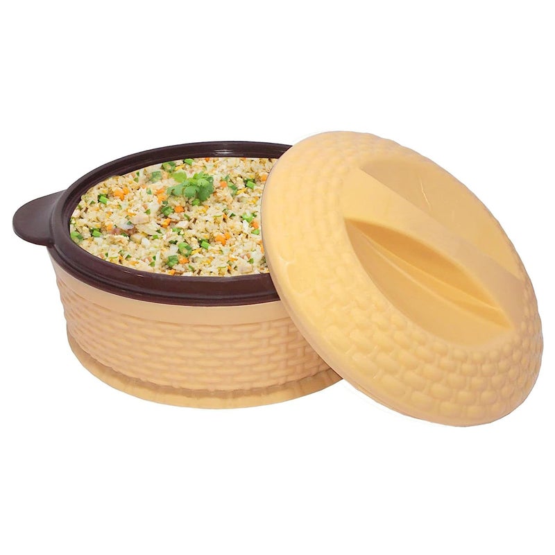IDEAL PRIME Elegant BPA Free Double Wall Insulate Plastic Inner Steel Casserole 1200 ml | Airtight Hotpot Chapati Box Buffet Serving Dish Tableware Pack of 1 - Image 3