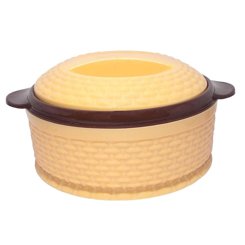 IDEAL PRIME Elegant BPA Free Double Wall Insulate Plastic Inner Steel Casserole 1200 ml | Airtight Hotpot Chapati Box Buffet Serving Dish Tableware Pack of 1 - Image 1
