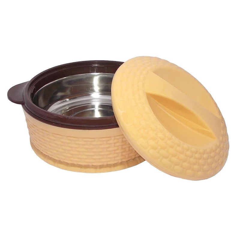 IDEAL PRIME Elegant BPA Free Double Wall Insulate Plastic Inner Steel Casserole 1200 ml | Airtight Hotpot Chapati Box Buffet Serving Dish Tableware Pack of 1 - Image 2