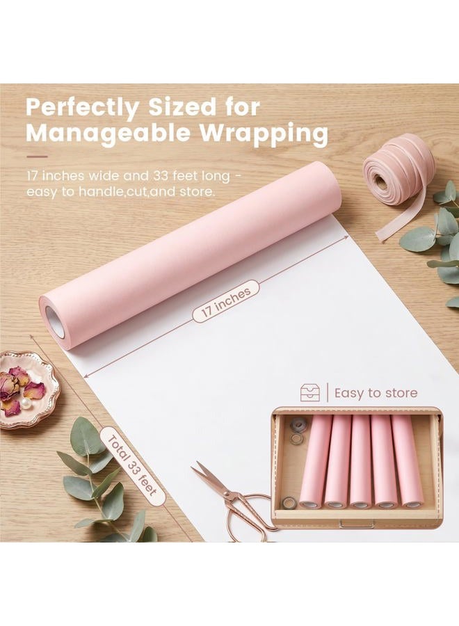 Shindel Pink Wrapping Paper Roll, 17"x 393"(32.8' Pink Bulletin Board Paper for Gifts Wrapping, Art Craft, Wedding, Birthday - Image 4