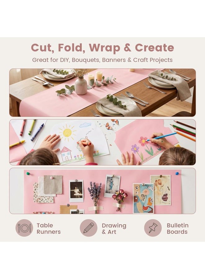 Shindel Pink Wrapping Paper Roll, 17"x 393"(32.8' Pink Bulletin Board Paper for Gifts Wrapping, Art Craft, Wedding, Birthday - Image 5