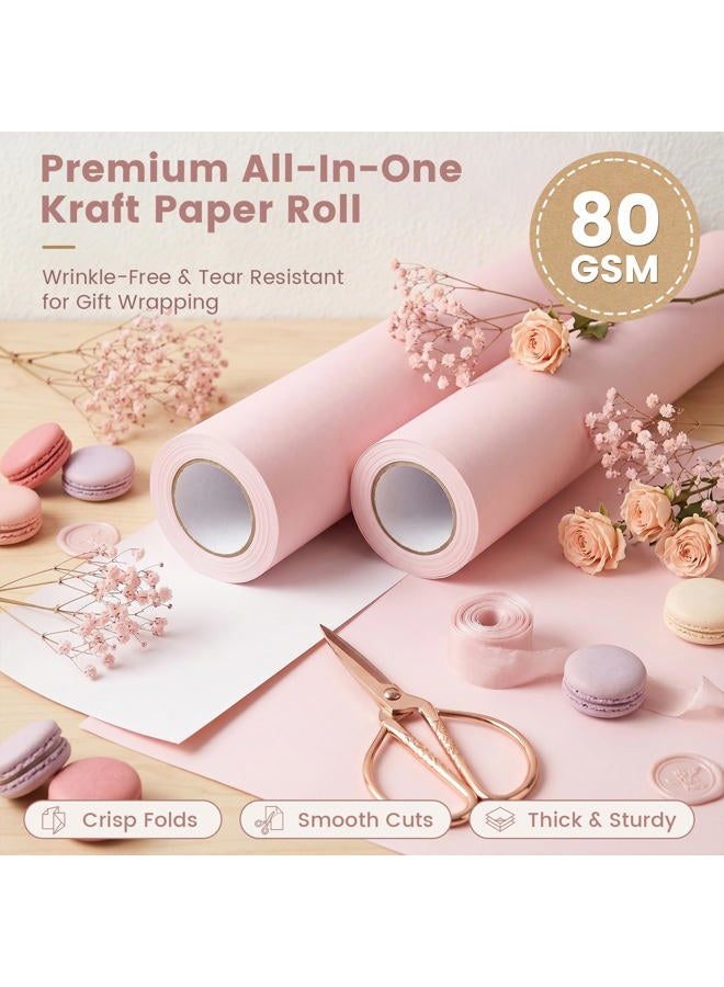 Shindel Pink Wrapping Paper Roll, 17"x 393"(32.8' Pink Bulletin Board Paper for Gifts Wrapping, Art Craft, Wedding, Birthday - Image 2