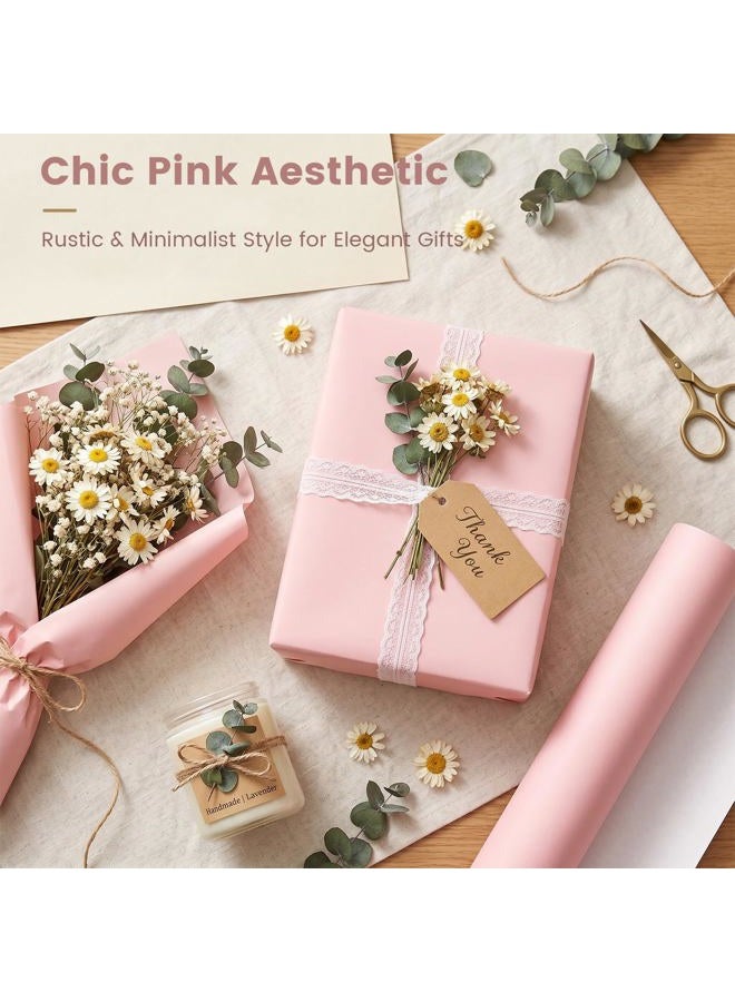 Shindel Pink Wrapping Paper Roll, 17"x 393"(32.8' Pink Bulletin Board Paper for Gifts Wrapping, Art Craft, Wedding, Birthday - Image 3