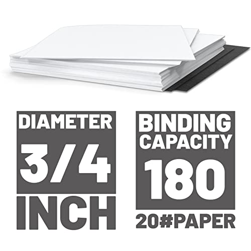 TOTiyea 50 Pack Double Loop Wire Binding Spines, 3/4 Inch Diameter, 2:1 Pitch,21-Loop, Black, 180 Sheets Capacity, Letter Size - Image 3