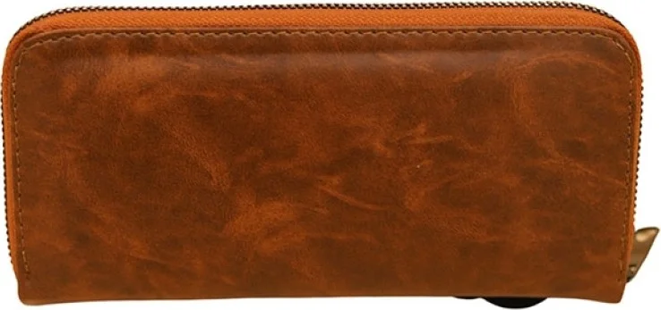ام كي ام Zippered Men's Wallet - Pattern-01 - Brown -75