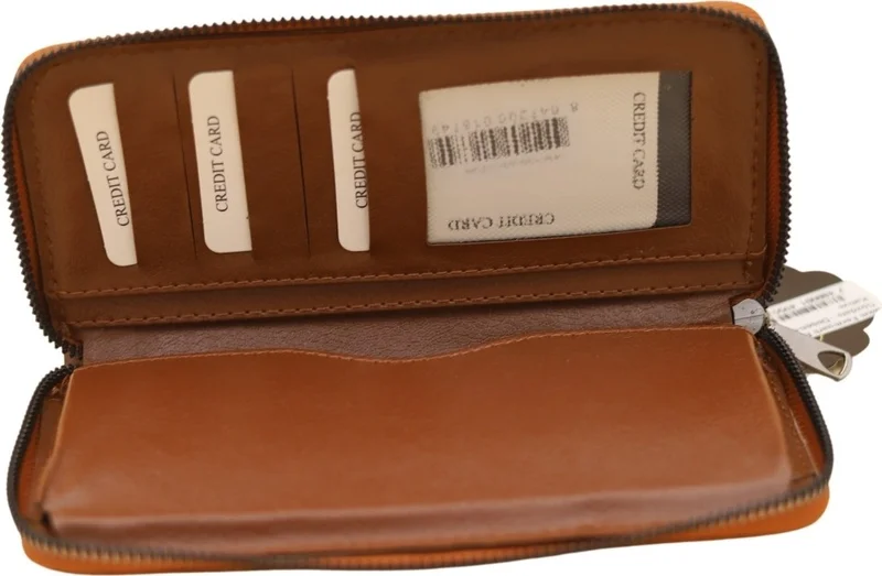 ام كي ام Zippered Men's Wallet - Pattern-01 - Brown -75