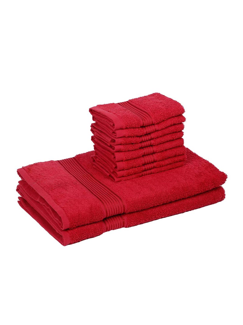 KOPA [10pc] Quick Dry 100% Cotton Soft Terry Towel -2pc Bath, 8pc Face (d'ross) | Quick Dry 100% Cotton | Super Absorbent, Lightweight, Odour Free - for Men, Women, Kids Solid-red - Image 5