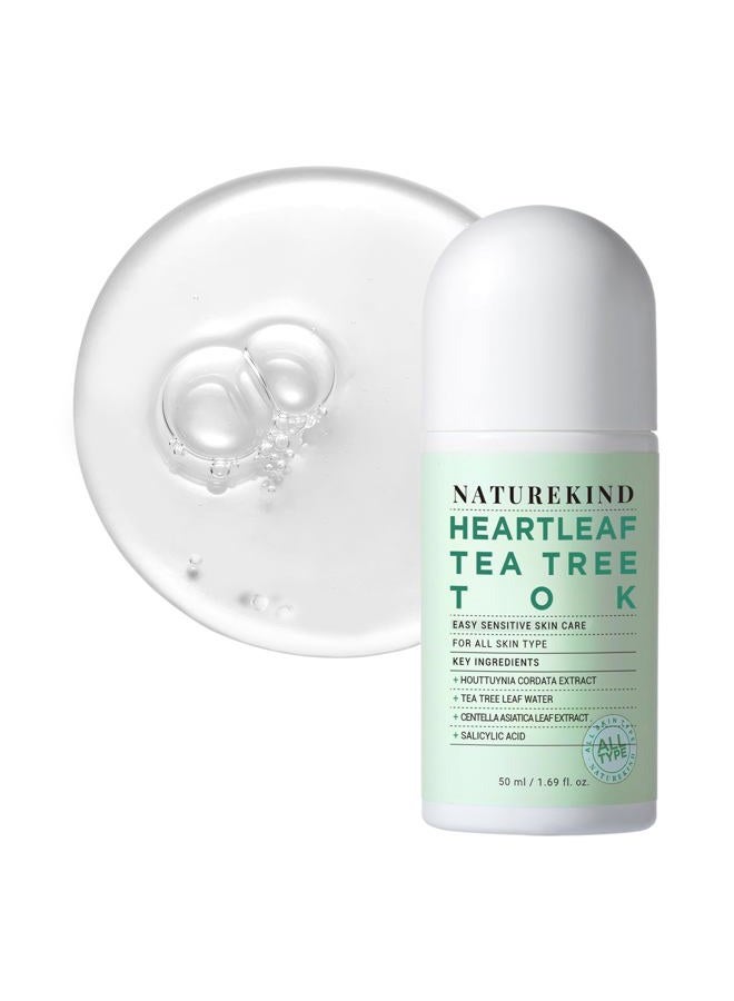 NATUREKIND Heartleaf Tea Tree Tok, Acne Treatment, Soothing Toner Serum, Centella Asiatica, Korean Facial Skincare for Pore Control, Calming, Nourishing. 50ml, 1.69 fl. oz. - Image 1