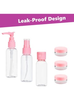 COOFANDY COOFANDY Travel Bottles Set, 7 Pcs Clear Plastic Refilling Containers Kit Empty Jars with Clear Toiletries Bag Leak-Proof for Cosmetics Shampoo Lotions Conditioner Liquid Creams  - Image 2