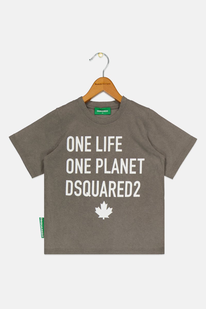 DSQUARED2 Toddlers Boy Short Sleeves Graphic Print T-Shirt, Grey - Image 1