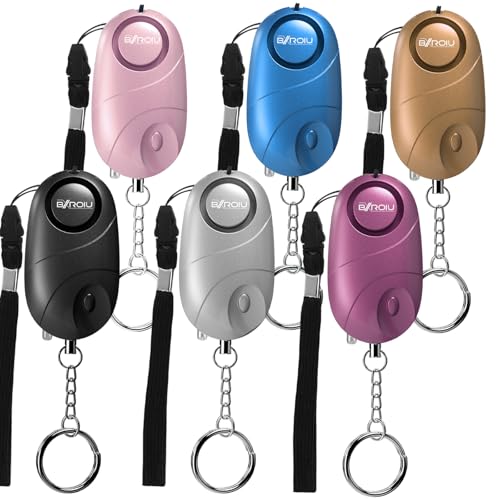 BXROIU 6Pack Personal Alarm Siren Emergency Self Defense Security with LED Lights Safety Alarm for Women Kids and Elders(Multicolored) - Image 1